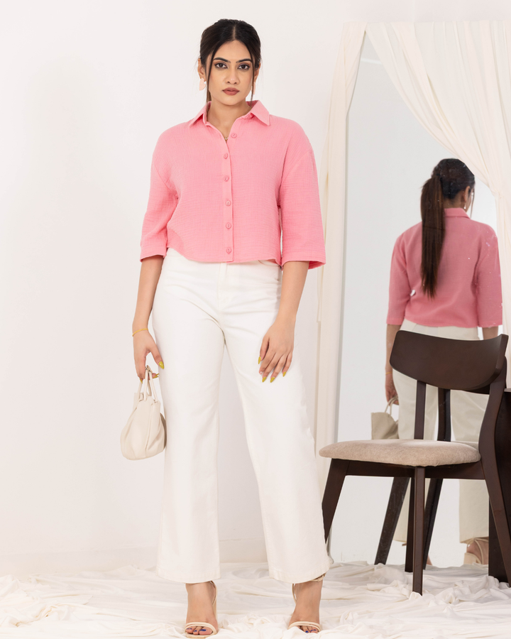 ZERAH SHORT SLEEVE CROP TOP