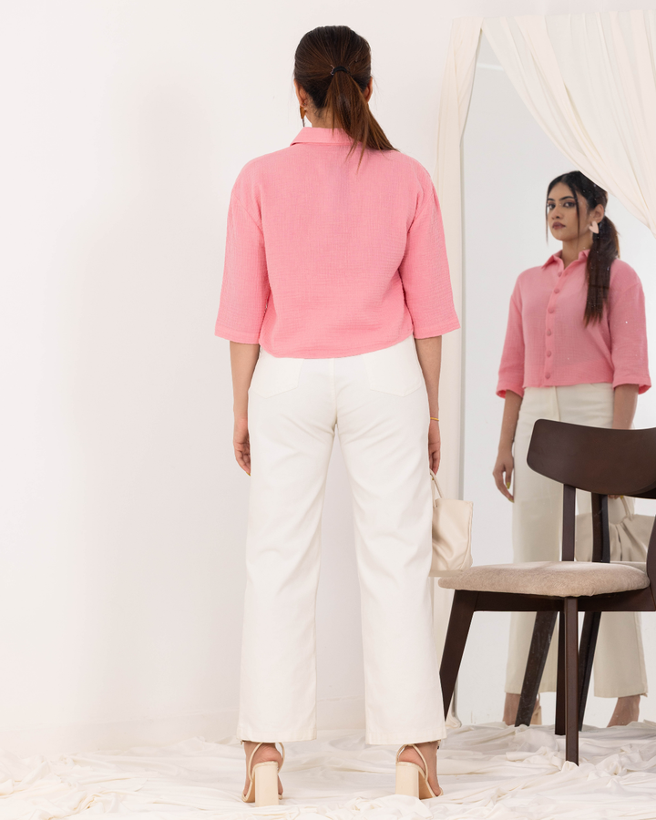 ZERAH SHORT SLEEVE CROP TOP