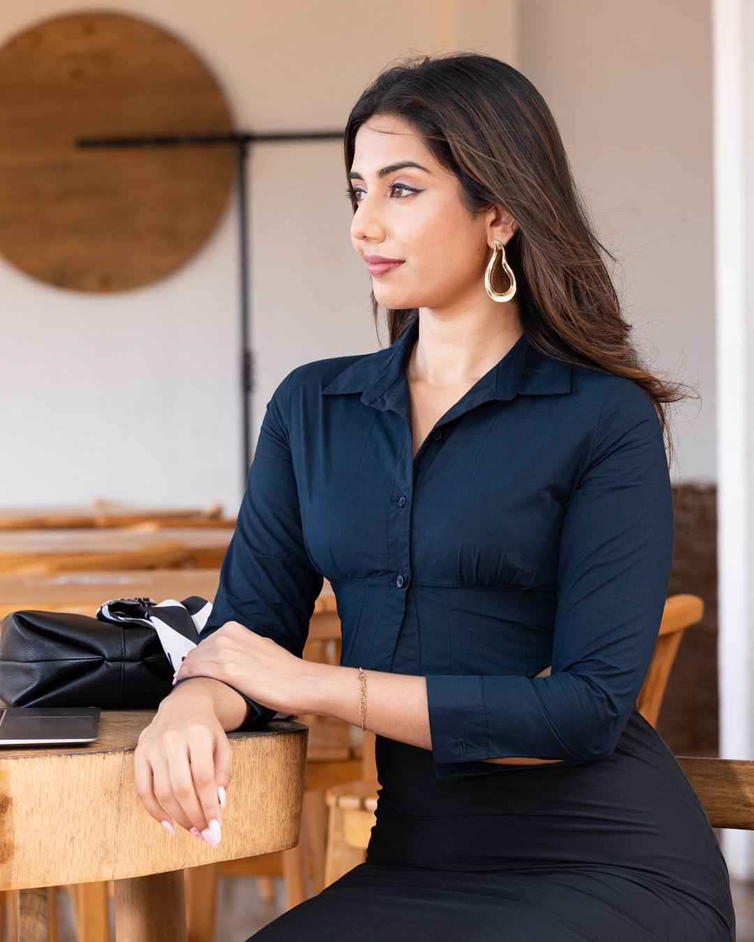 ELNA LONG SLEEVE CROP SHIRT