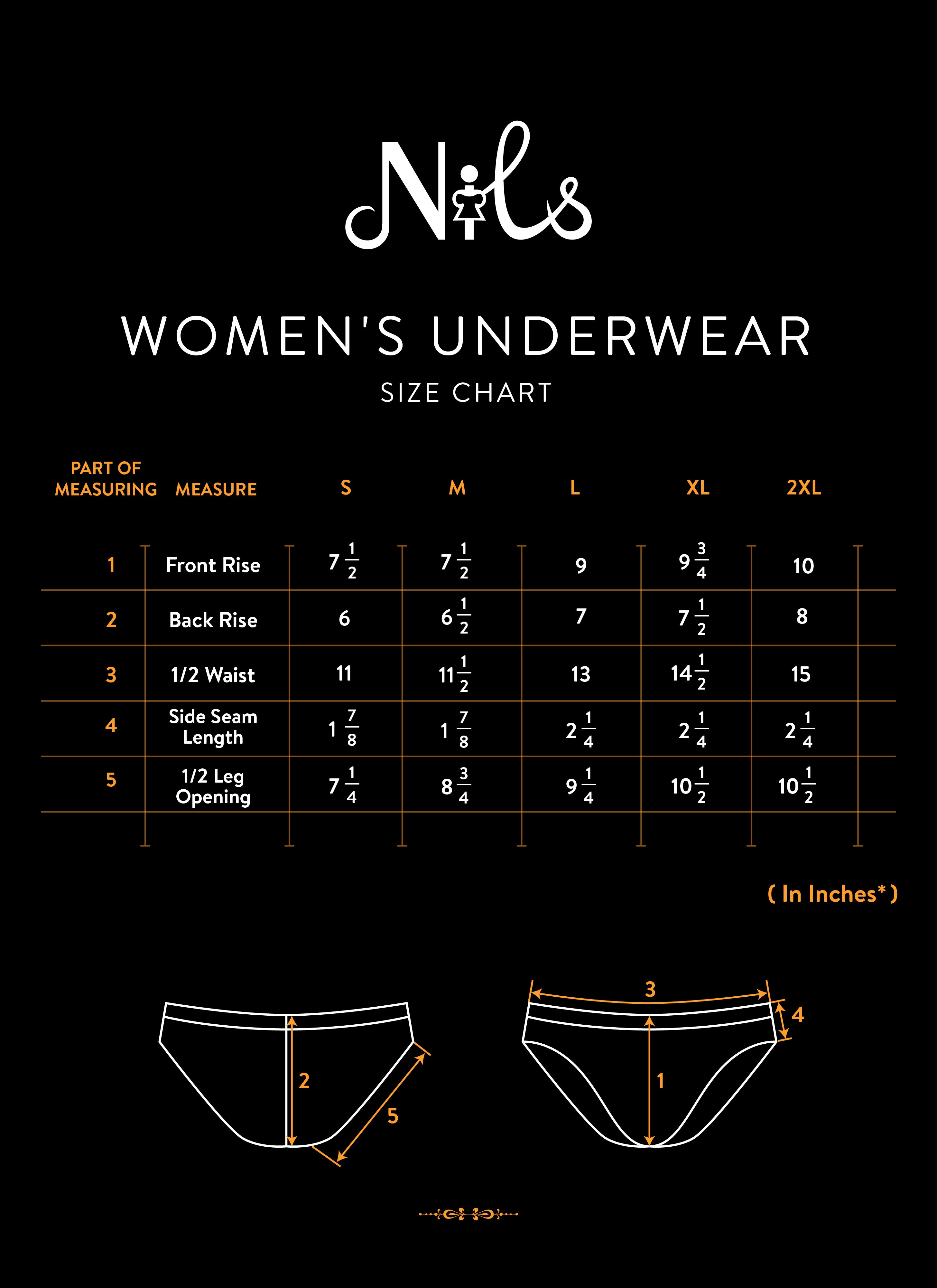 Underwear Size Chart