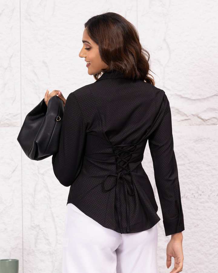 KYLIE SHIRT WITH CORSET BACK