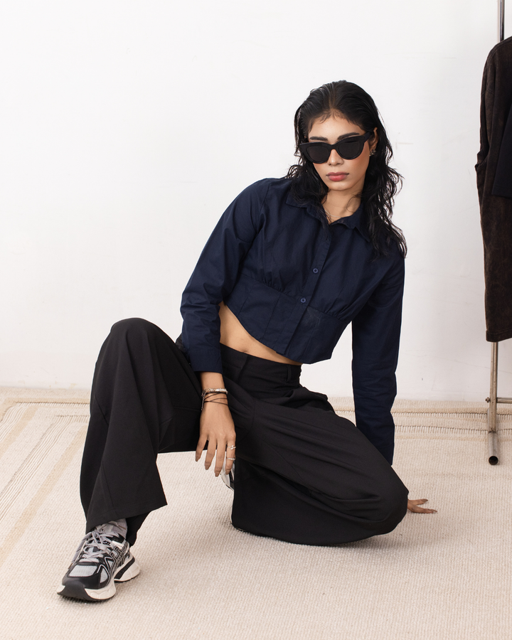 ELNA LONG SLEEVE CROP SHIRT