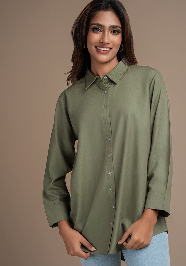 LISA GREEN SHIRT BLOUSE