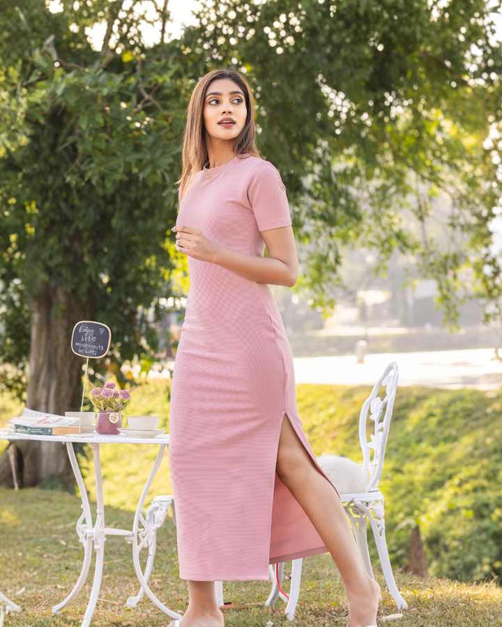 ANGELA HIGH NECK MAROON MAXI DRESS XS