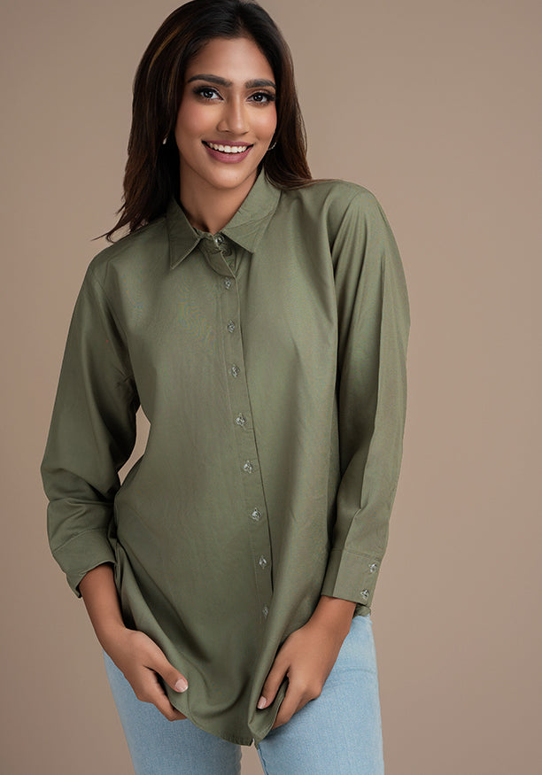 LISA GREEN SHIRT BLOUSE
