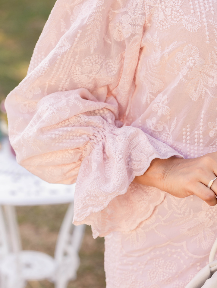 LAVINIA POET SLEEVE PINK BLOUSE