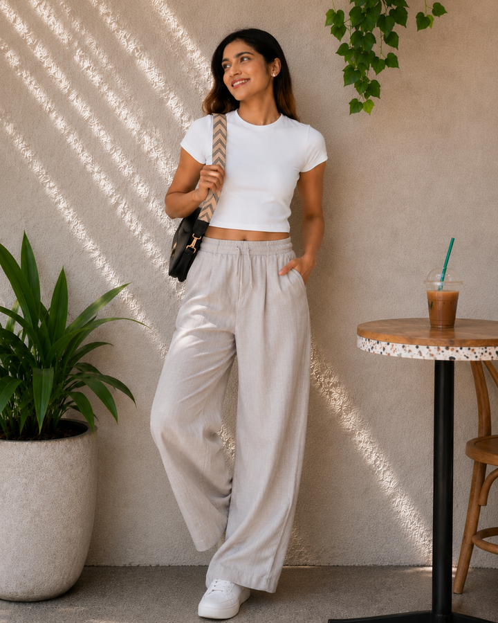 CLAUDIA WHITE CROP T SHIRT