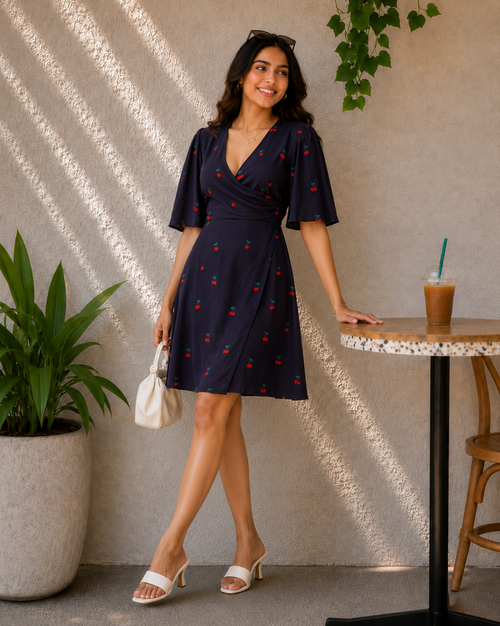 ELLIE RED WARP SHORT DRESS