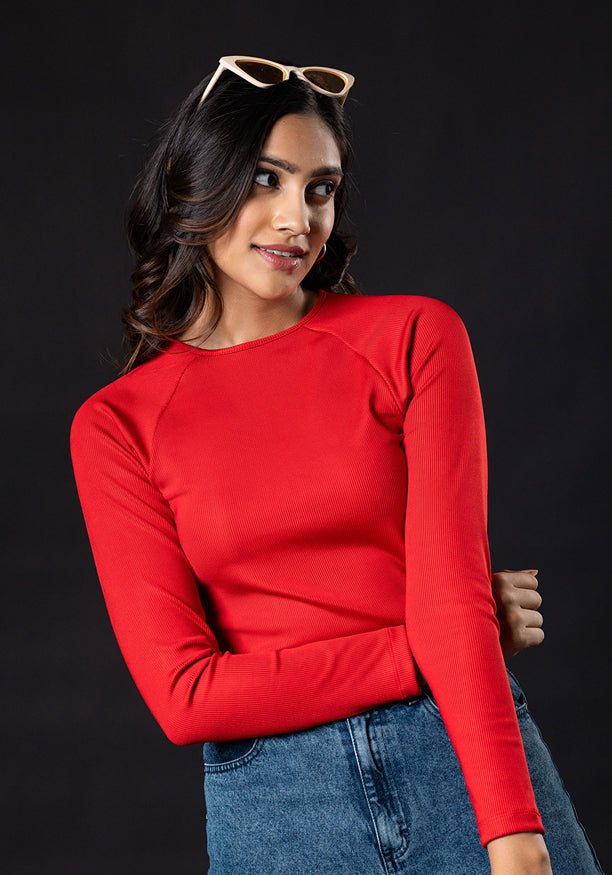 EDITH RED LONG SLEEVE TSHIRT