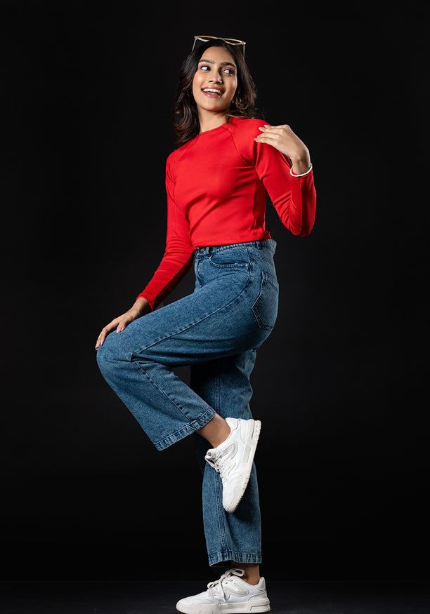 EDITH RED LONG SLEEVE TSHIRT