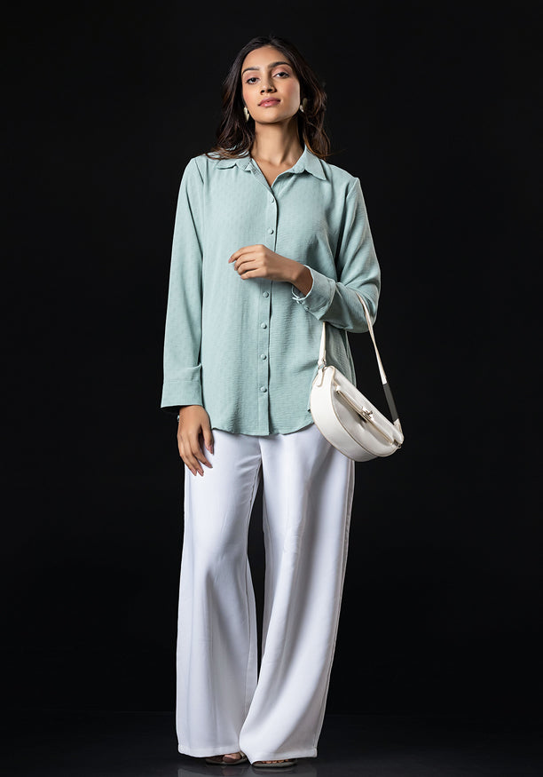 LISA LONG SLEEVE GREEN BLOUSE