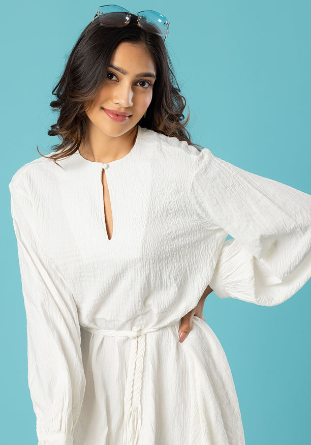 AMY LONG SLEEVE WHITE DRESS