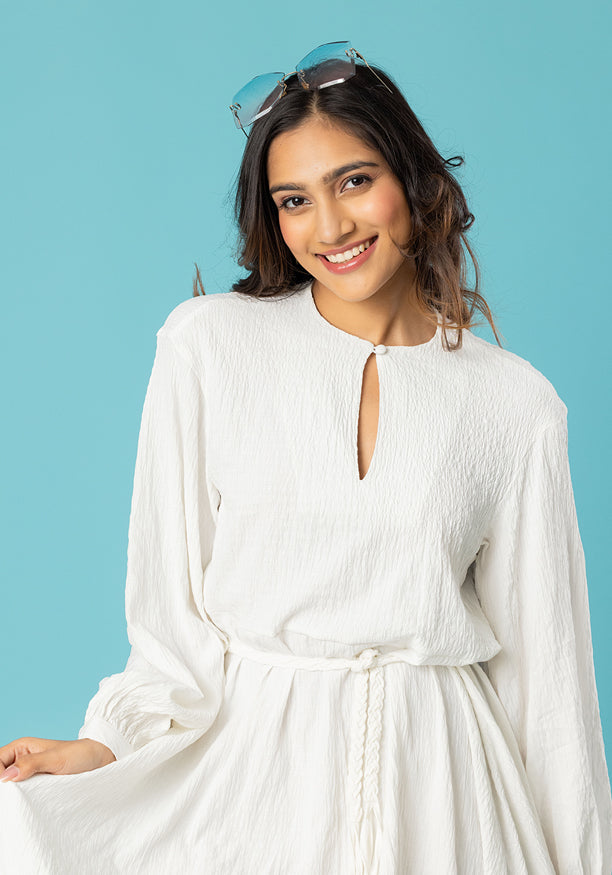 AMY LONG SLEEVE WHITE DRESS