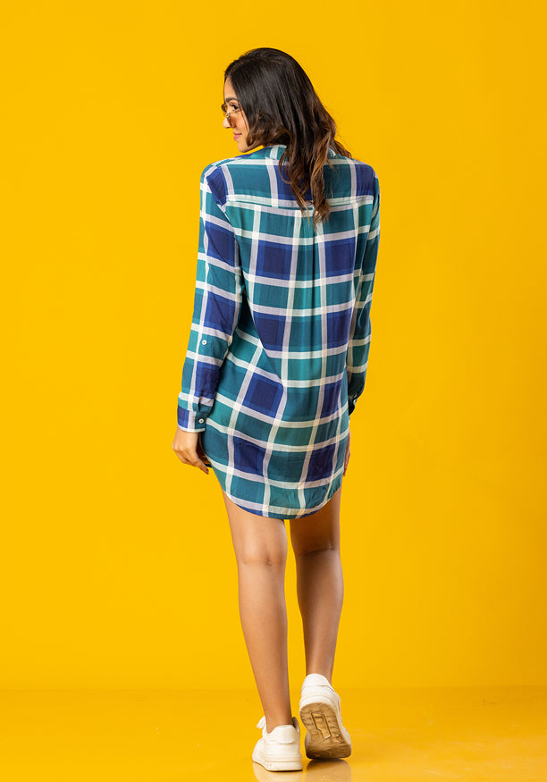 OCTAVIA LONG SLEEVE BLUE SHIRT