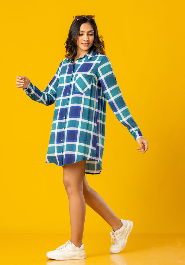 OCTAVIA LONG SLEEVE BLUE SHIRT