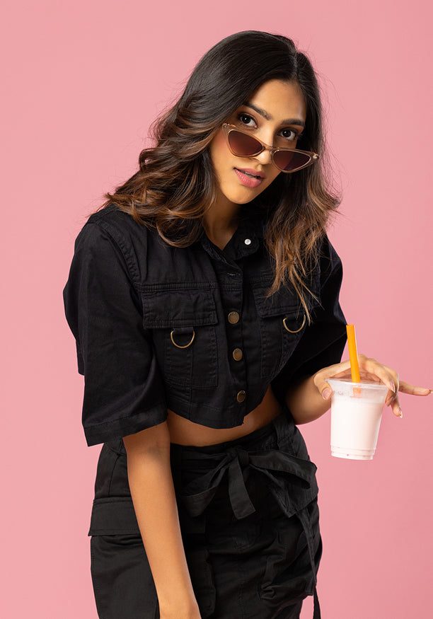 BLACK FEMALE DENIM JKT