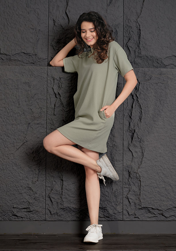 TESSA GREEN T SHIRT DRESS