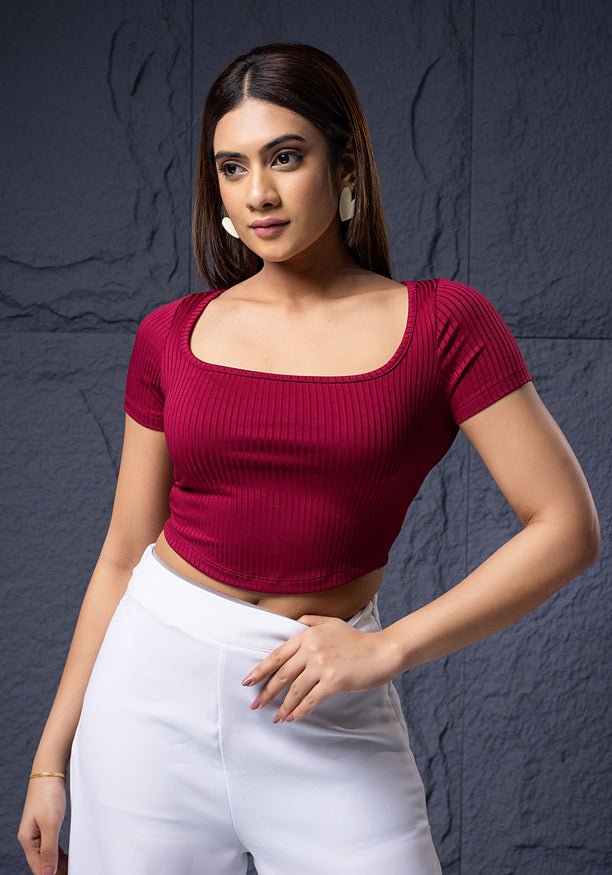 KEA MAROON CROP TOP