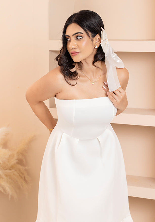 MILKY WHITE TUBE DRESS