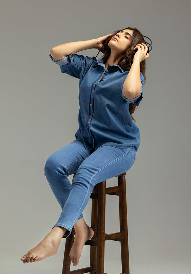 LILLY FRONT BUTTON DENIM PANT