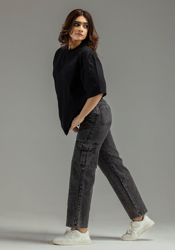 BAGGY CARGO-ACID WASH PANT