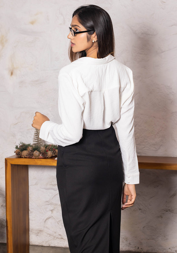 LISA LONG SLEEVE WHITE BLOUSE