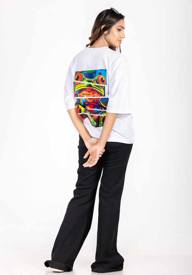 PRINTED FROG WHITE T SHIRT