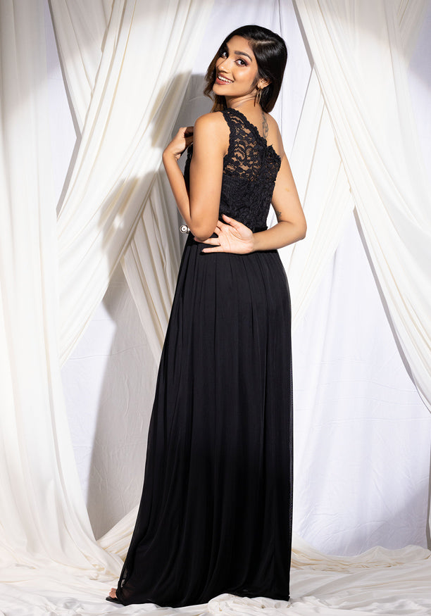 BLACK LILLIAN ALACE DRESS
