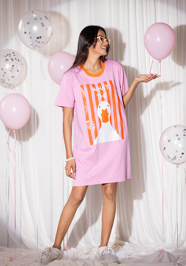 BAGGY DRESS PINK DRESS