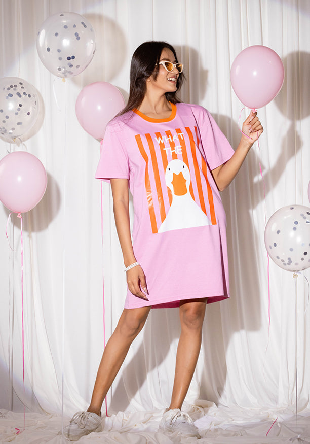 BAGGY DRESS PINK DRESS