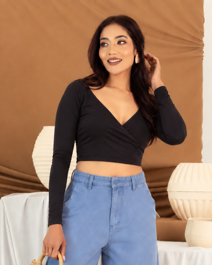 AZORA BLACK RIB TOP