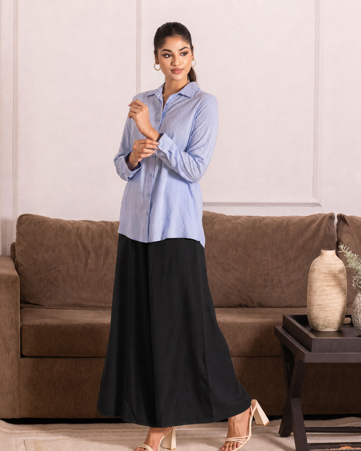 ZOEY BACK ELASTIC BLACK PANT