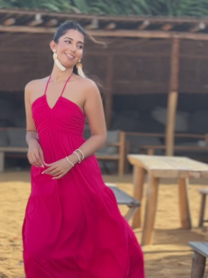 MAVRA HALTER NECK LONG DRESS