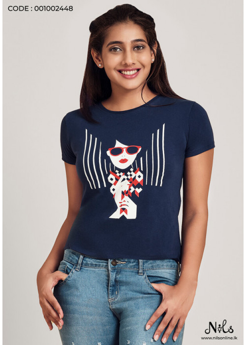 RED BLUE LADY T-SHIRT