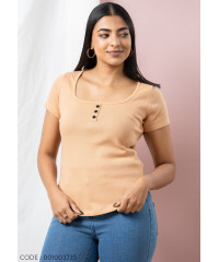 NOEL FRONT OPEN LIGHT BROWN T SHIRT