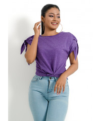 SLEEVE KNOT PURPLE T SHIRT