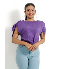 SLEEVE KNOT PURPLE T SHIRT