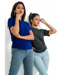 BAGGY BOY FRIEND NAVY BLUE T SHIRT