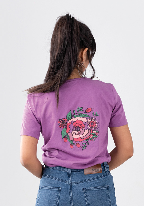 VIBRANT BACK FLORAL PRINT T SHIRT