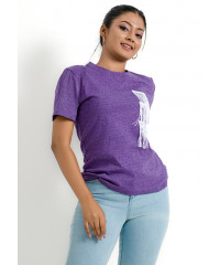 LAYERED EMBELLISH PURPLE T SHIRT