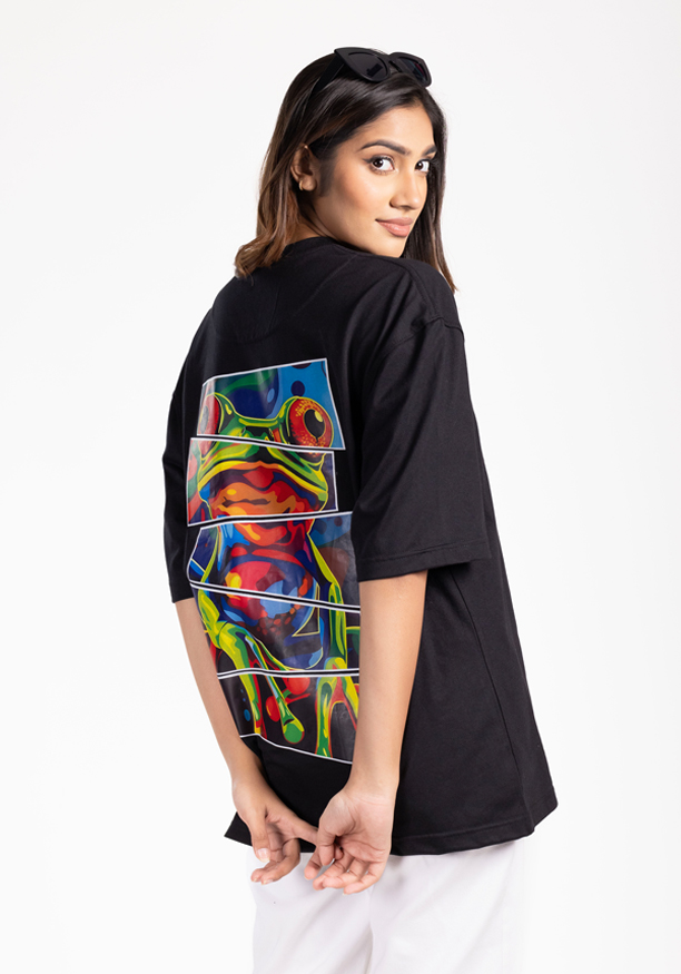 PRINTED FROG BLACK T SHIRT Nilsonline