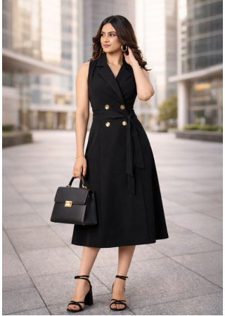 KATEY SLEEVELESS BLACK DRESS 