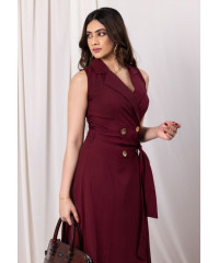 KATEY SLEEVELESS MAROON DRESS 