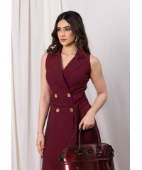 KATEY SLEEVELESS MAROON DRESS 