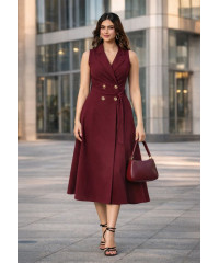 KATEY SLEEVELESS MAROON DRESS 