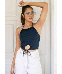 LILY NAVY BLUE CUT OUT TOP 