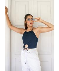 LILY NAVY BLUE CUT OUT TOP 