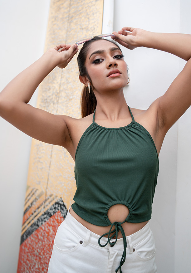 LILY GREEN CUT OUT TOP