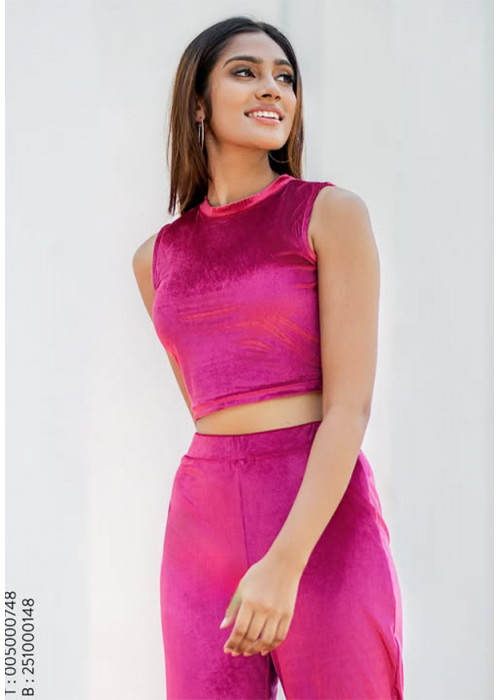 DECLAN SLEEVELESS MAROON CROP TOP 