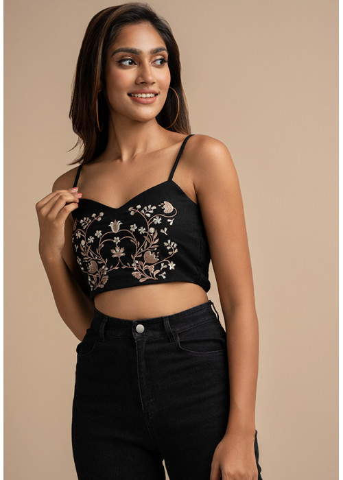 ZOE EMBROIERED CROPPED CAMI